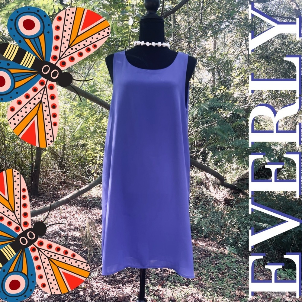 Everly Purple Sleeveless Shift Dress Medium